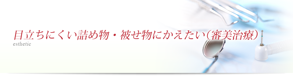 目立ちにくい詰め物・被せ物にかえたい（審美治療）