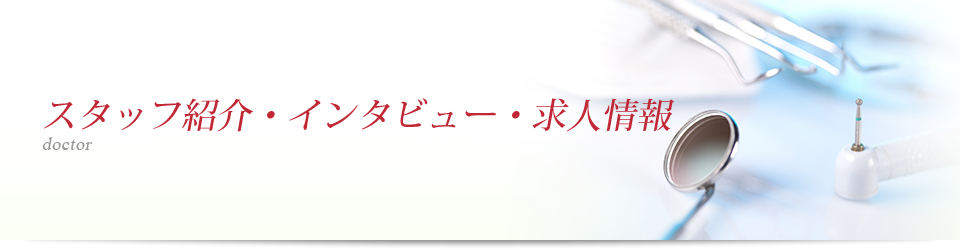 スタッフ紹介・インタビュー・求人情報