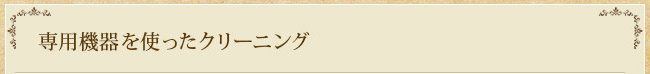 専用機器を使ったクリーニング